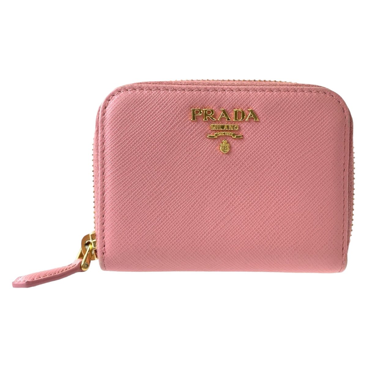 Prada Leather Coin Case Compact Wallet 1MM268 in Very Good Condition