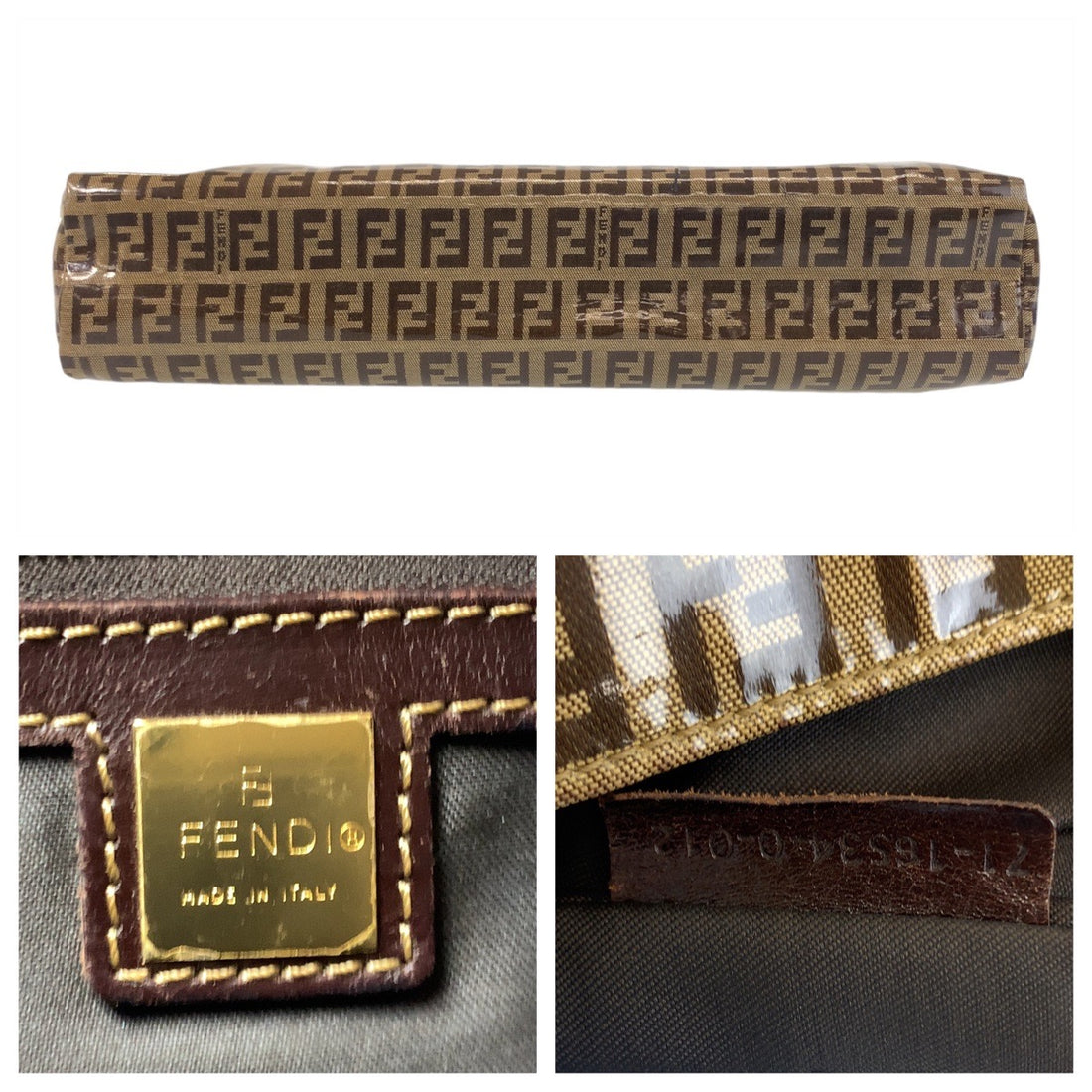 Fendi Zucchino Vinyl Shoulder Tote Bag in Very Good Condition