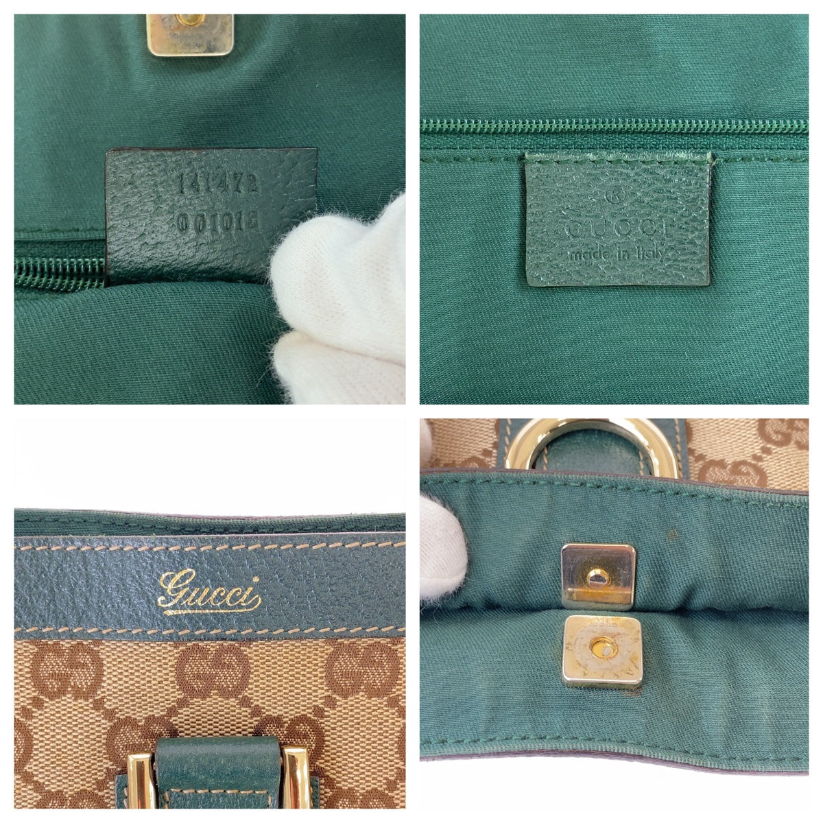 Gucci Abby GG Canvas Leather Tote Bag