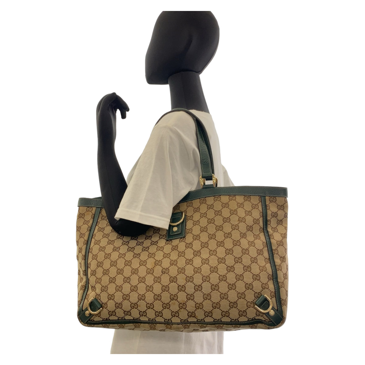 Gucci GG Canvas/Leather Abbey Tote Bag 141472 in Very Good Condition