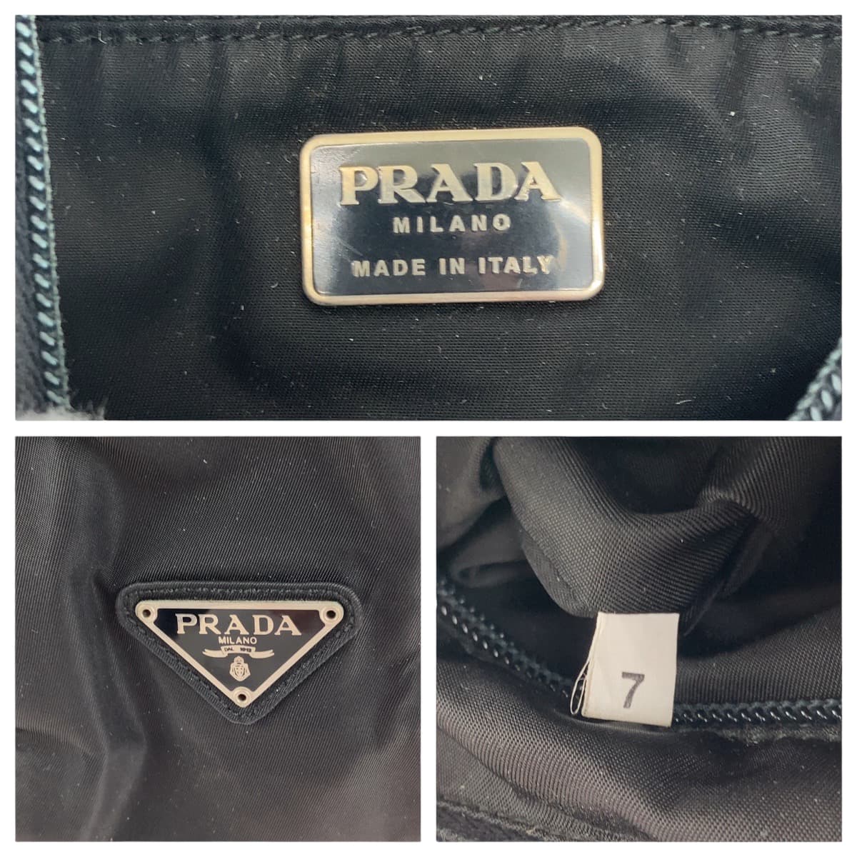 Prada Nylon Tessuto Triangle Logo Plate Shoulder Bag in Very Good Condition