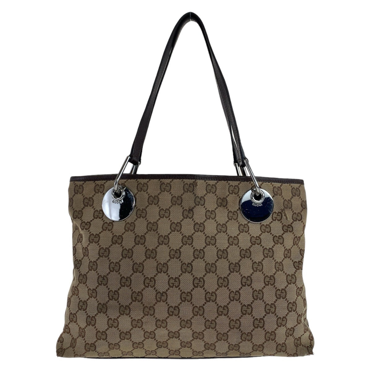 Gucci GG Canvas Leather Tote Bag