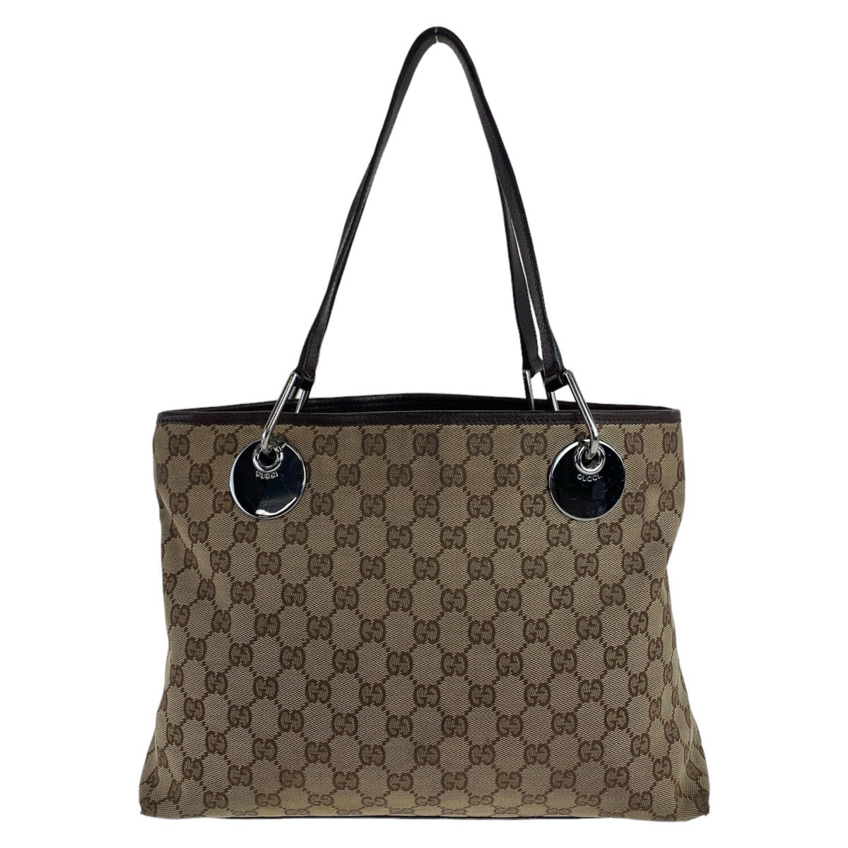 Gucci GG Canvas Leather Tote Bag