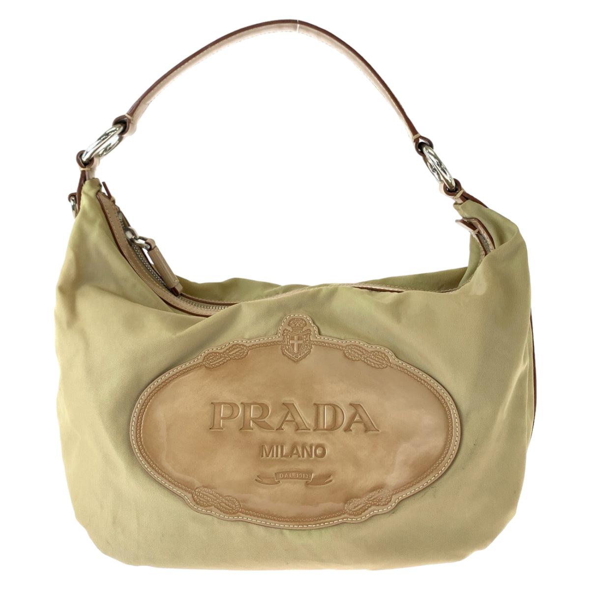 Prada Tessuto Logo Jacquard Nylon Shoulder Bag 408035 in Very Good Condition