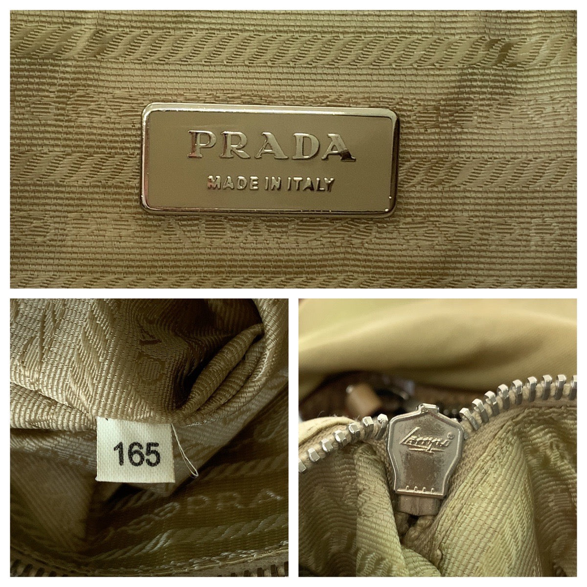 Prada Tessuto Logo Jacquard Nylon Shoulder Bag 408035 in Very Good Condition