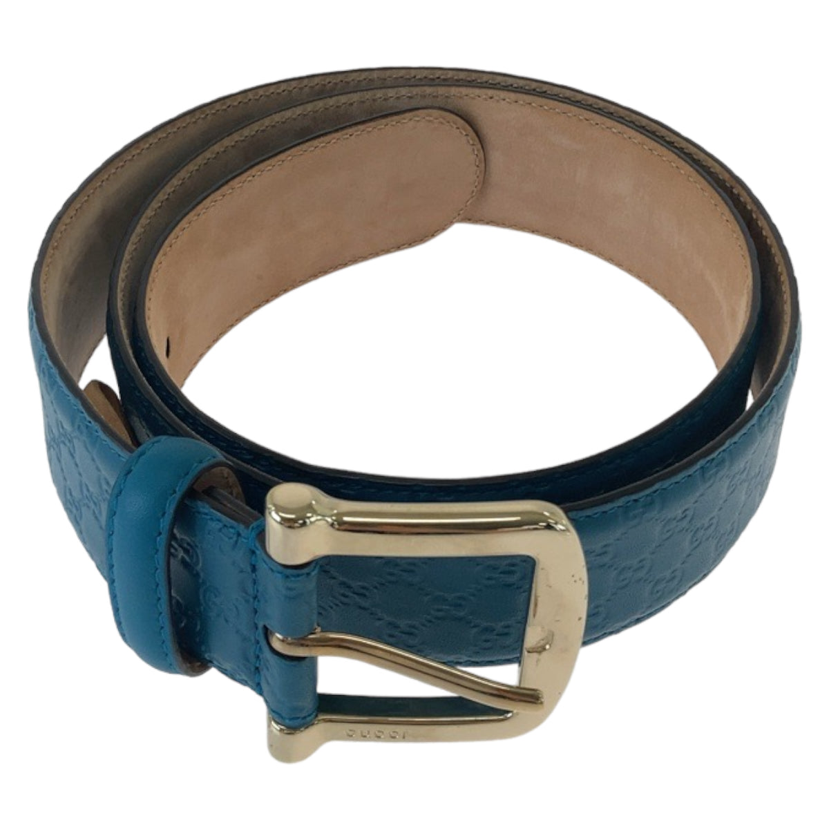 Gucci Leather Micro GG Belt Blue