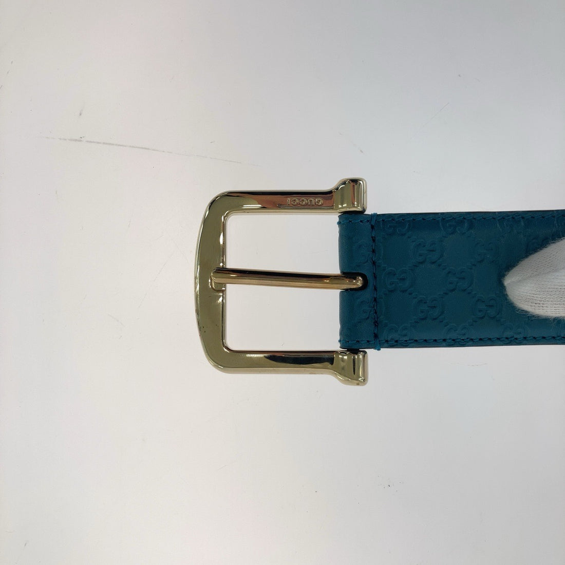 Gucci Leather Micro GG Belt Blue