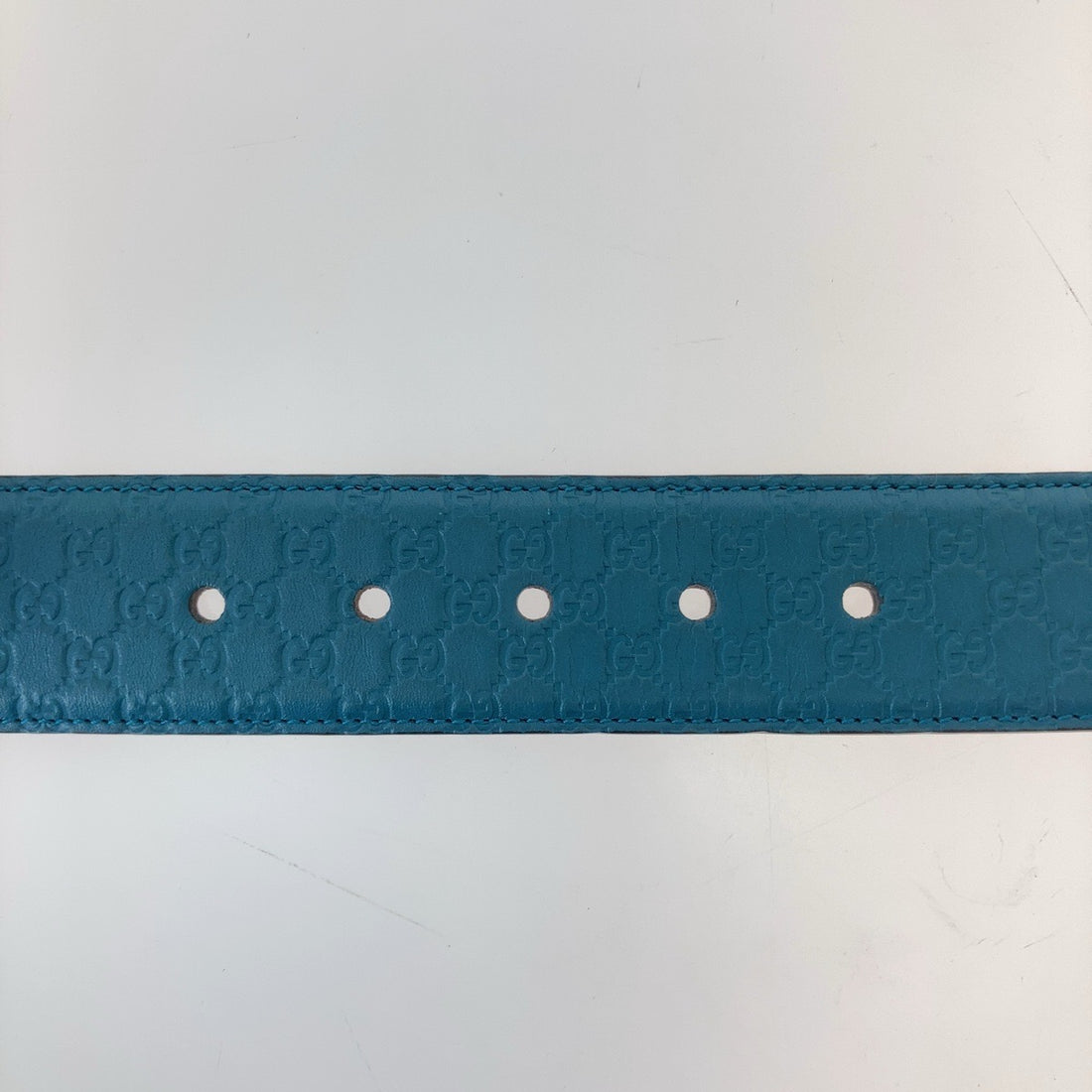 Gucci Leather Micro GG Belt Blue