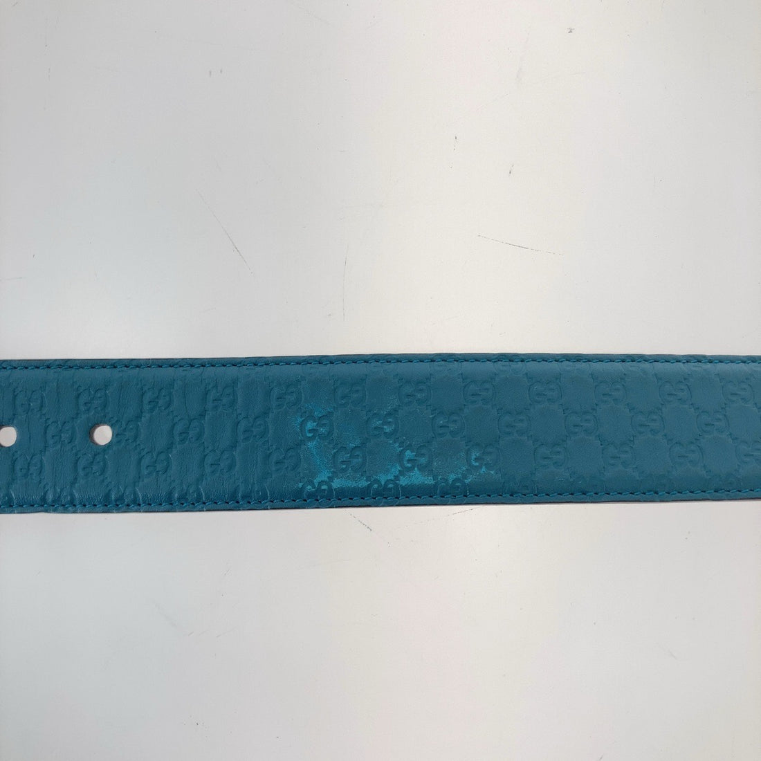 Gucci Leather Micro GG Belt Blue