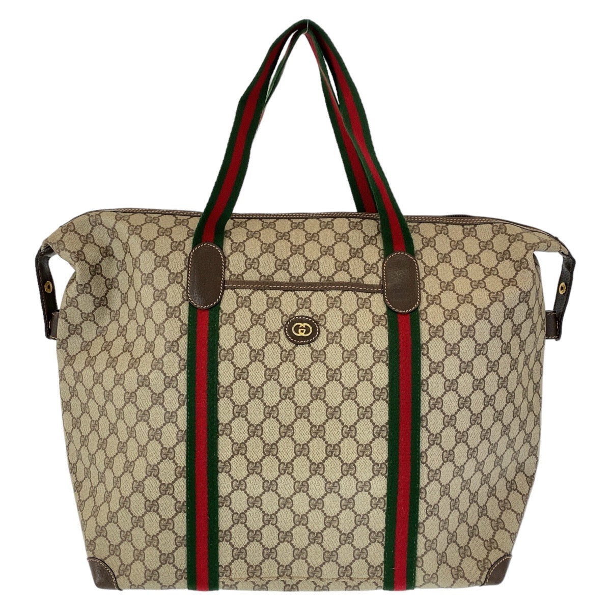 Gucci Vintage Boston Bag GG Supreme Canvas/Leather in Very Good Condition