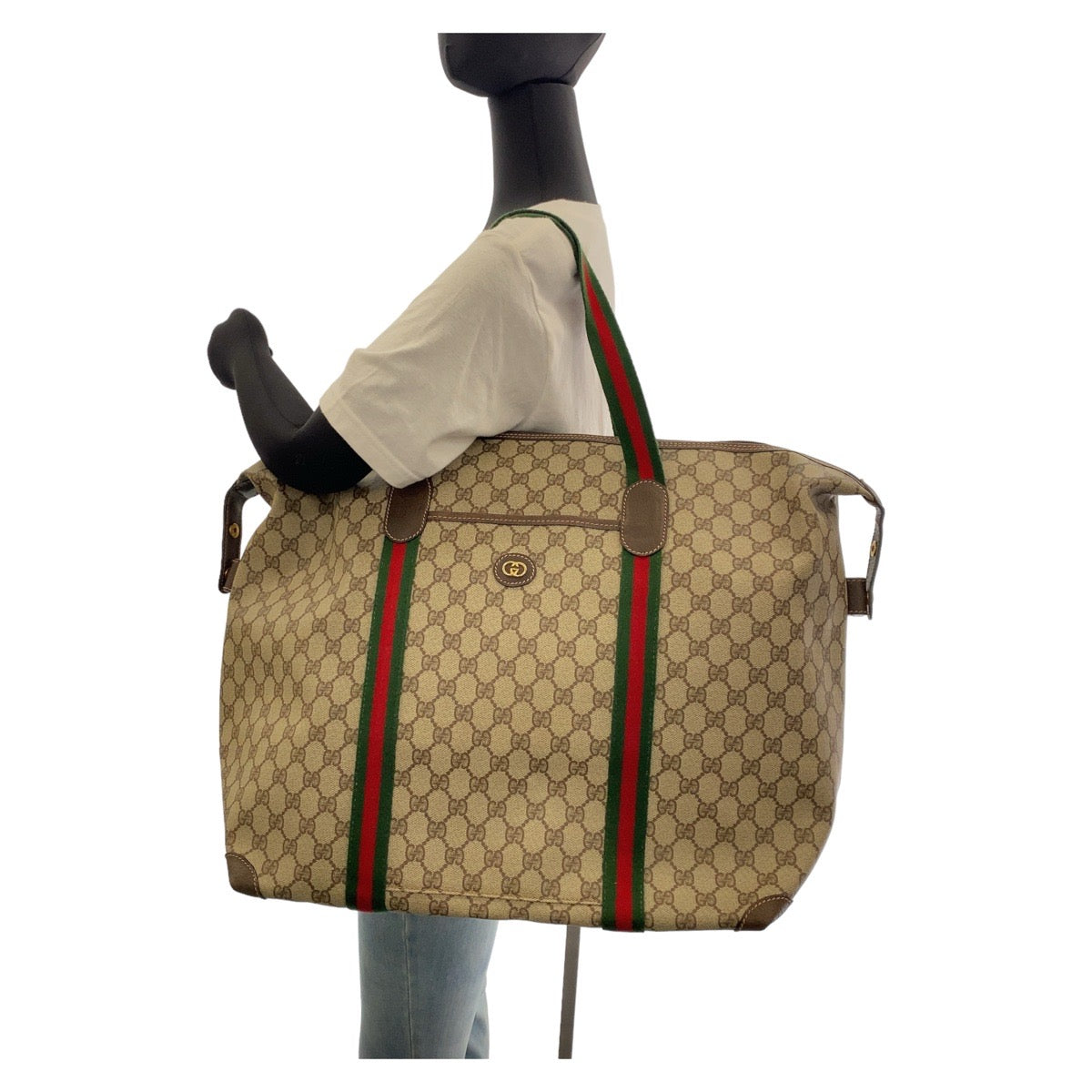 Gucci Vintage Boston Bag GG Supreme Canvas/Leather