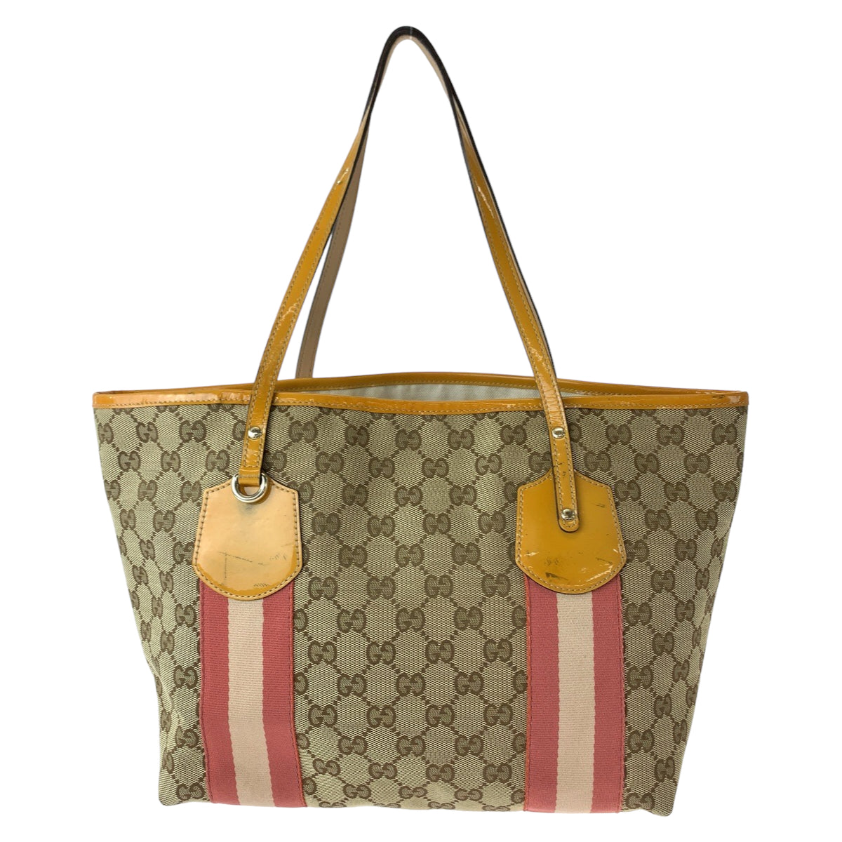 Gucci GG Canvas Sherry Line Tote Bag 211972 in Very Good Condition