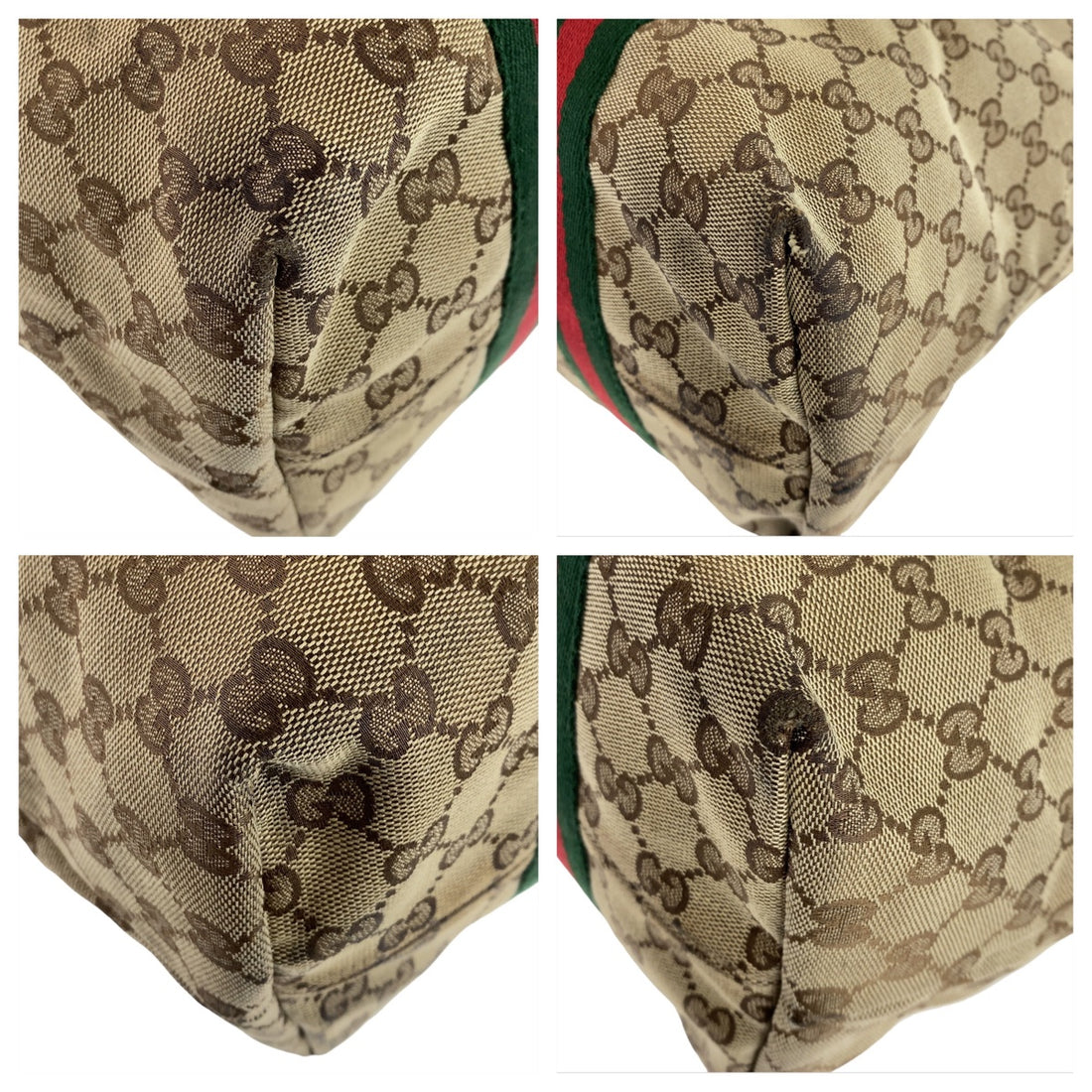 Gucci GG Canvas Leather Tote Bag