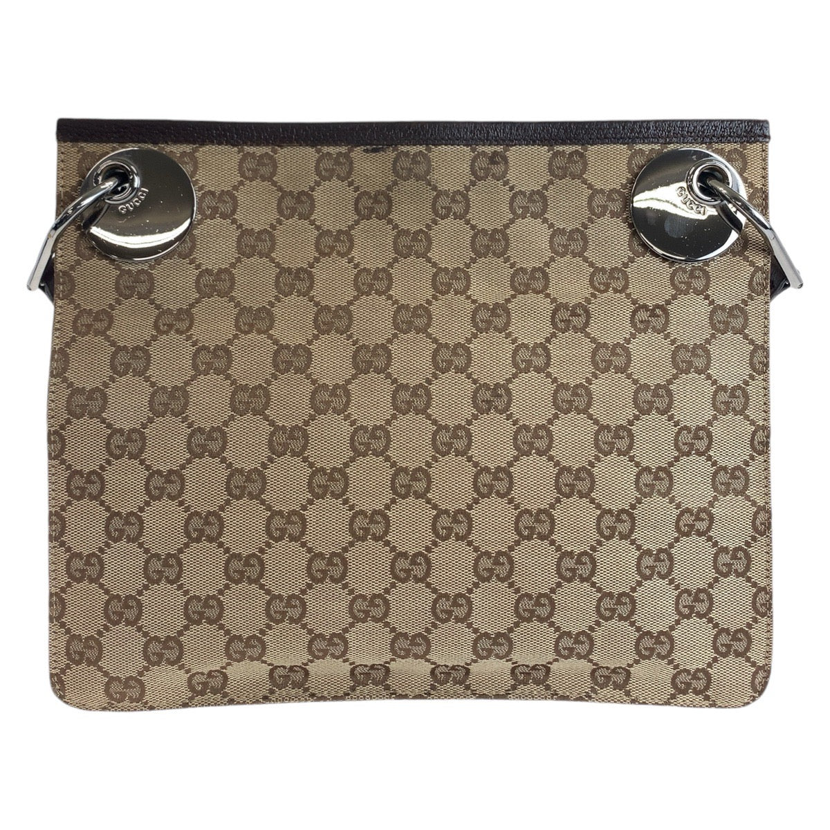 Gucci Brown GG Canvas Leather Shoulder Bag