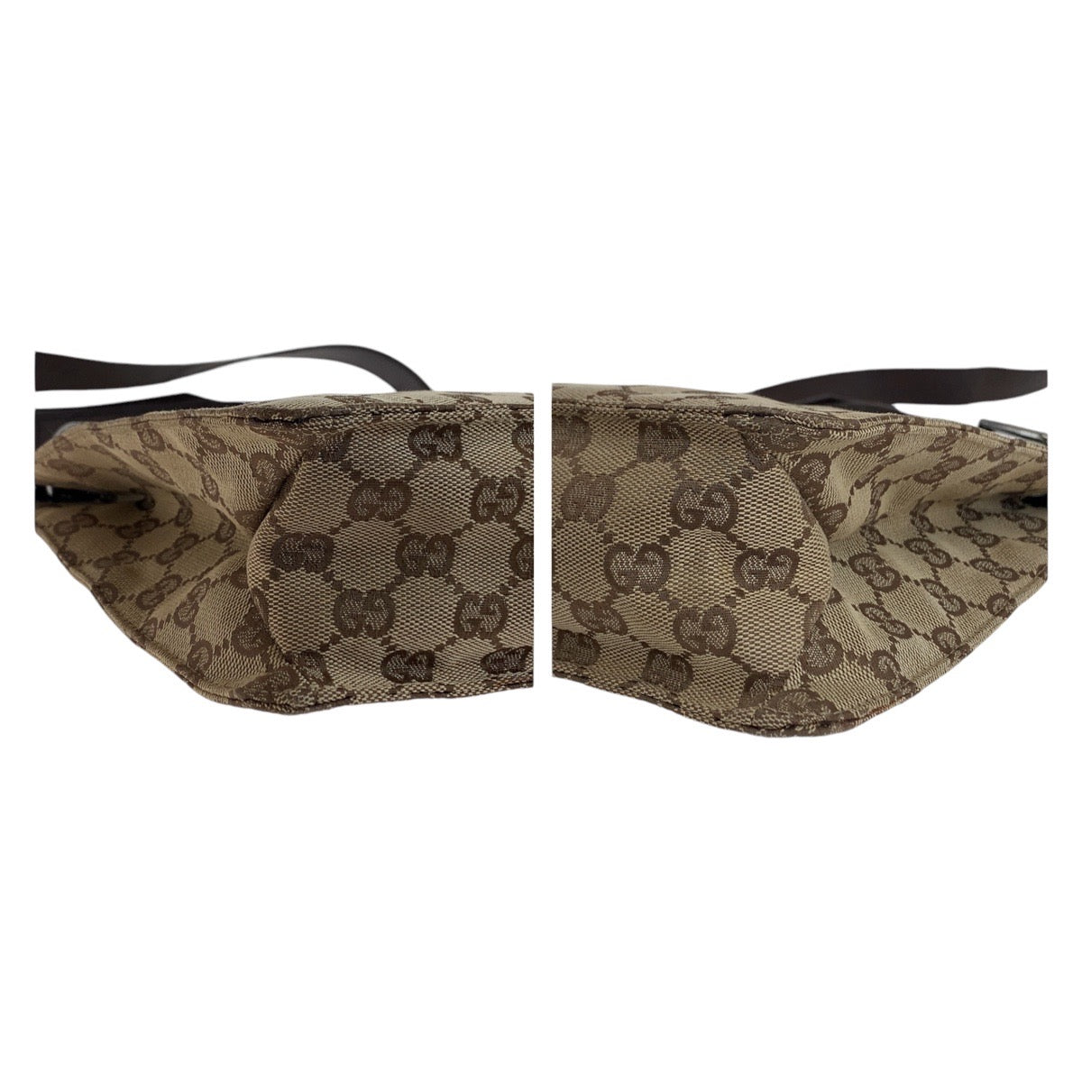 Gucci Brown GG Canvas Leather Shoulder Bag