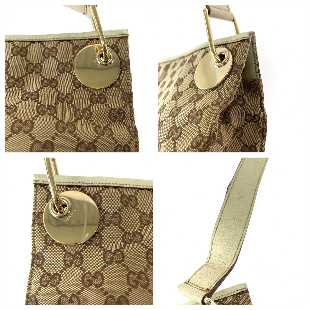 Gucci GG Canvas Shoulder Bag Brown Beige