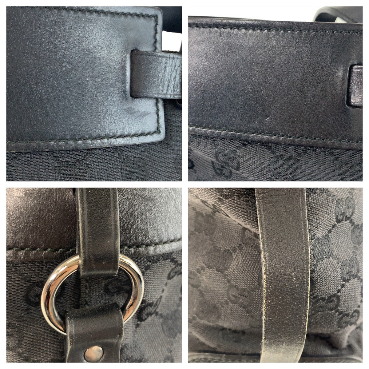 Gucci GG Canvas Leather Tote Bag