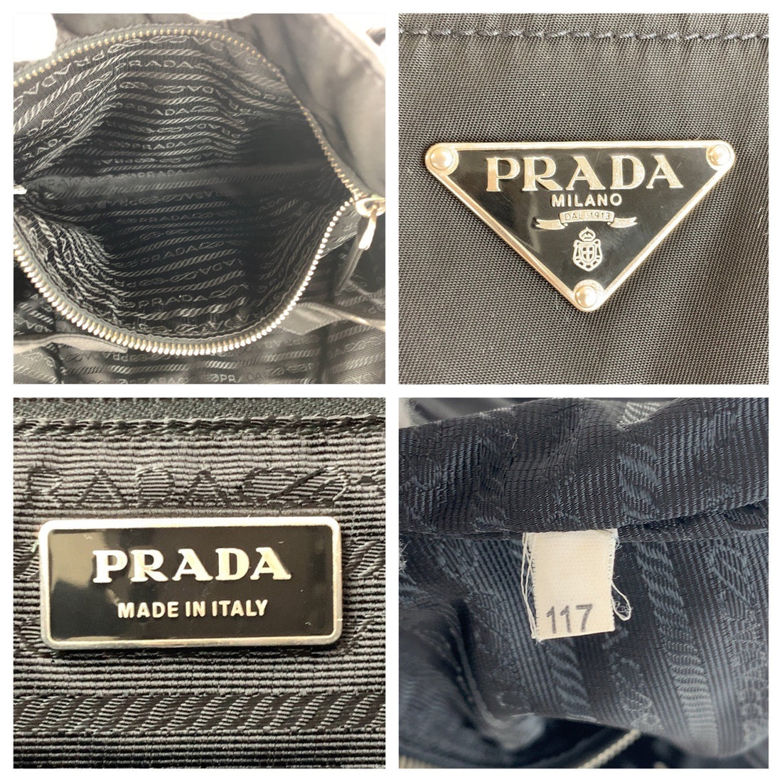 Prada Nylon Tessuto Triangle Logo Tote Bag