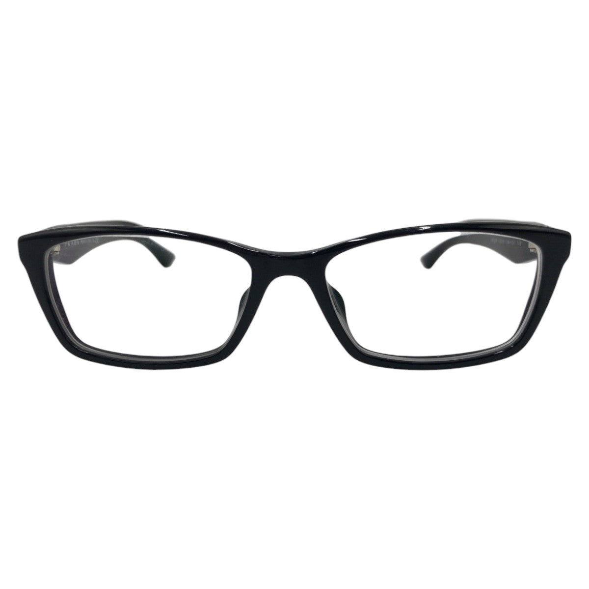 Prada Black Triangle Logo Plastic Eyeglass Frame