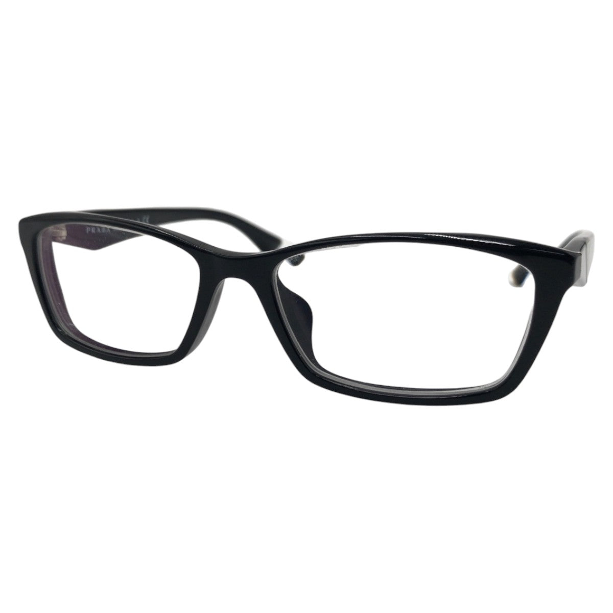 Prada Black Triangle Logo Plastic Eyeglass Frame