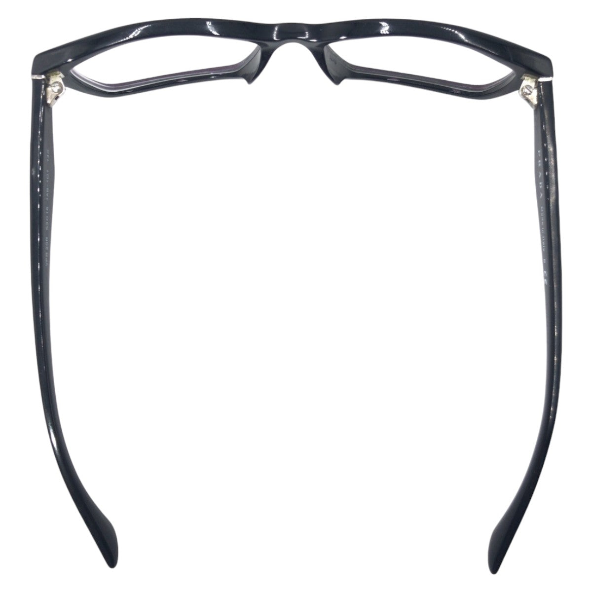 Prada Black Triangle Logo Plastic Eyeglass Frame