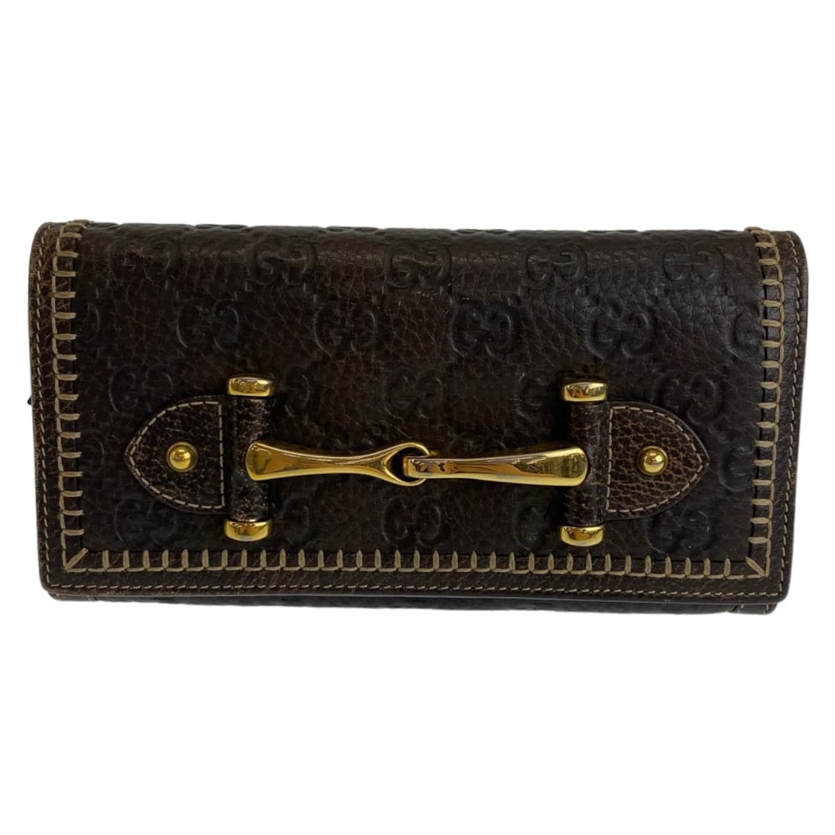 Gucci Leather Horsebit Guccissima Long Wallet 408068 in Very Good Condition