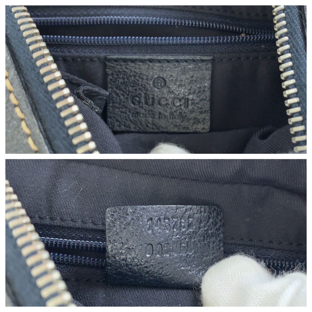 Gucci GG Canvas Shoulder Bag Navy Gray