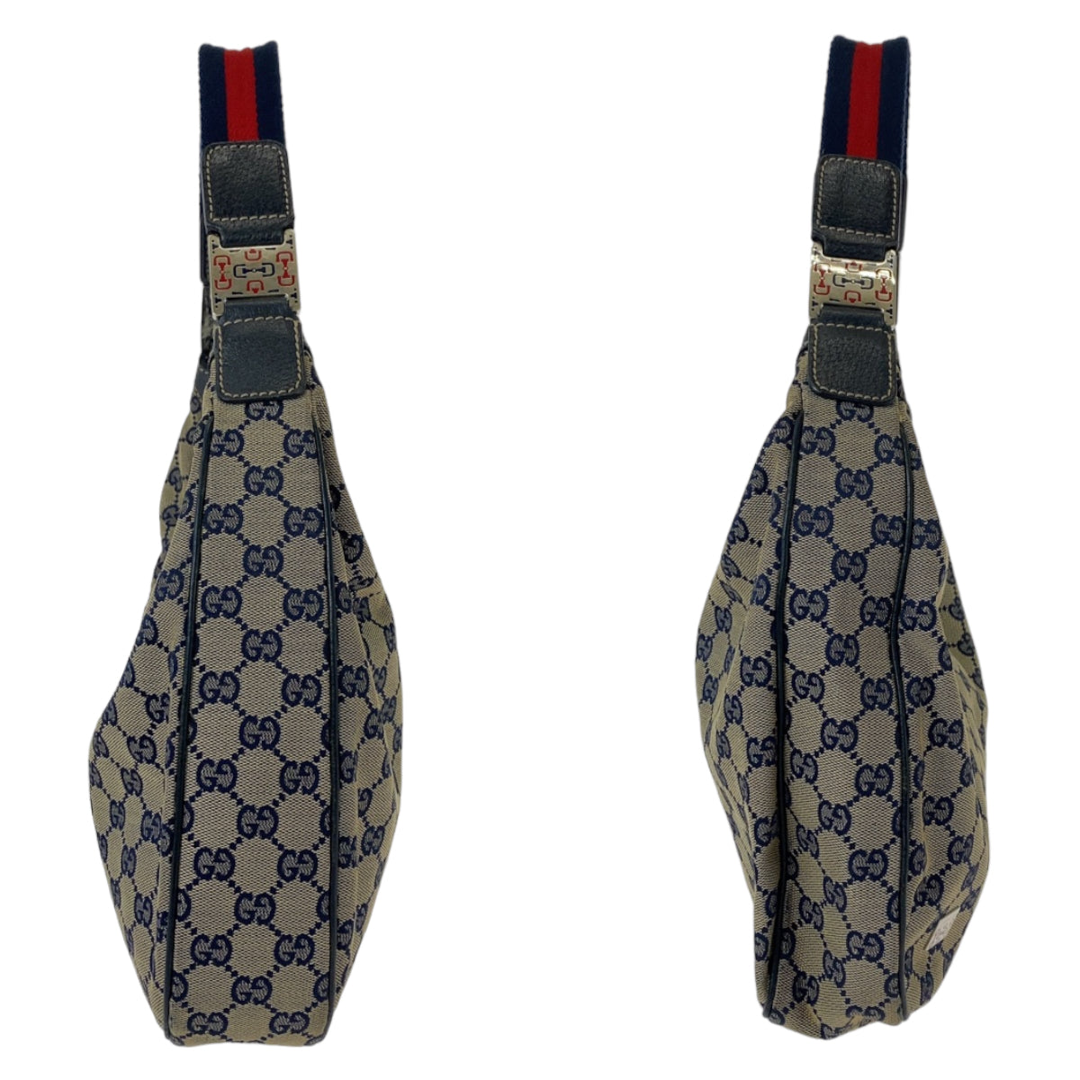 Gucci GG Canvas Shoulder Bag Navy Gray