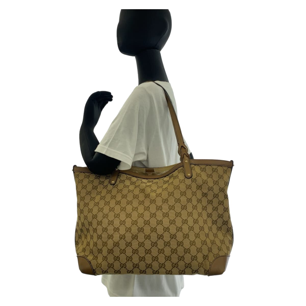 Gucci GG Canvas/Leather Tote Bag 247209 in Very Good Condition