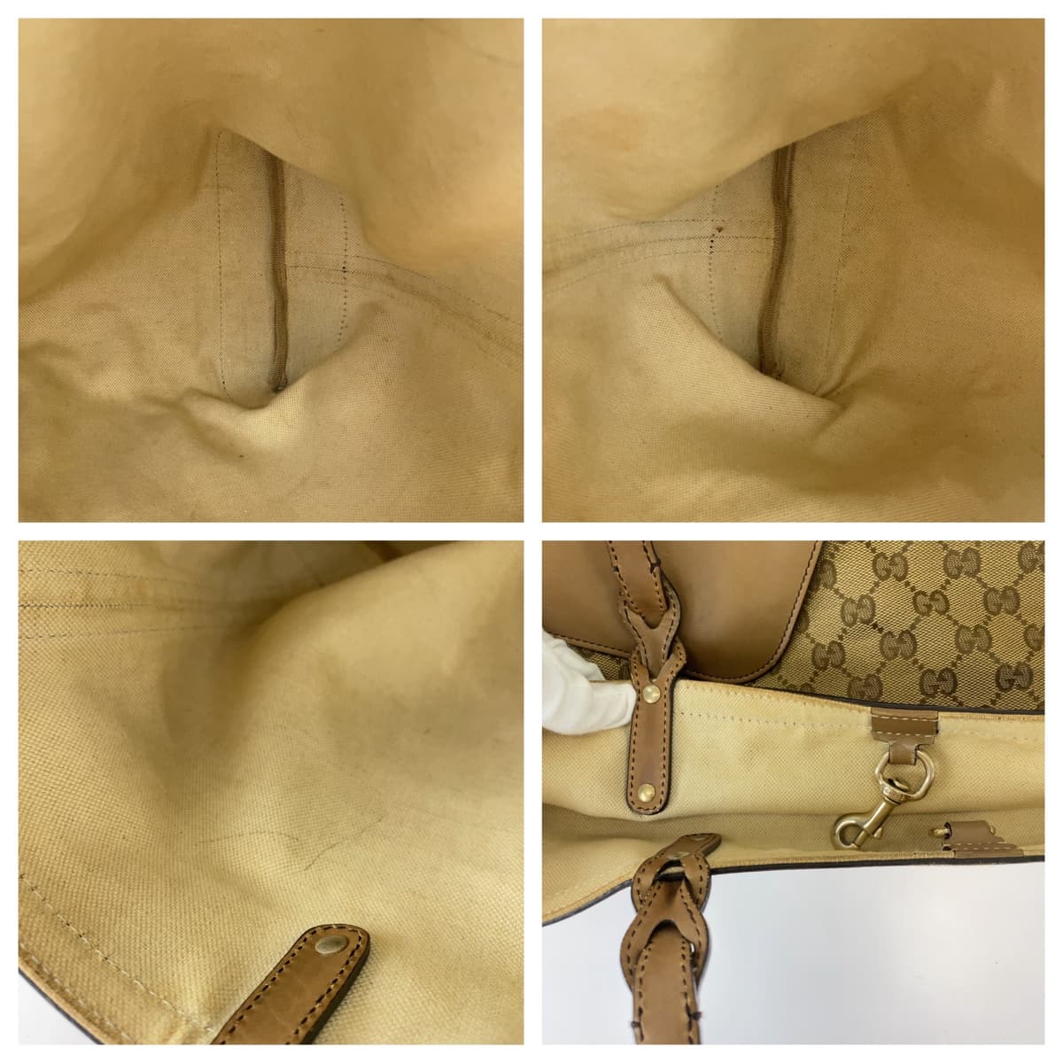 Gucci GG Canvas/Leather Tote Bag 247209 in Very Good Condition