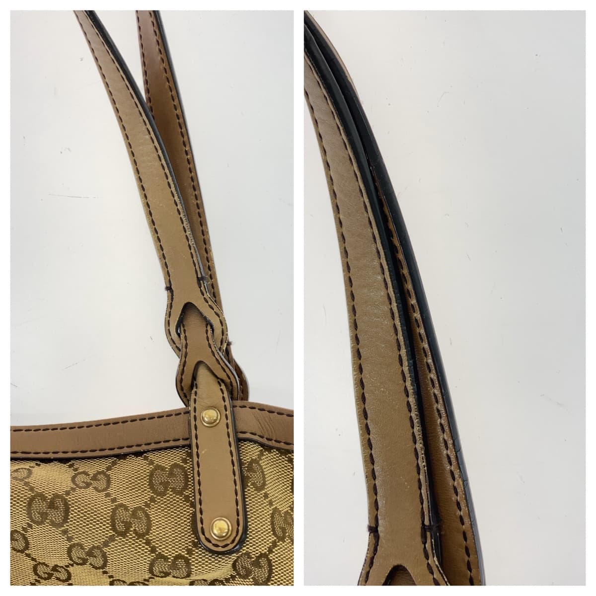 Gucci GG Canvas/Leather Tote Bag 247209 in Very Good Condition