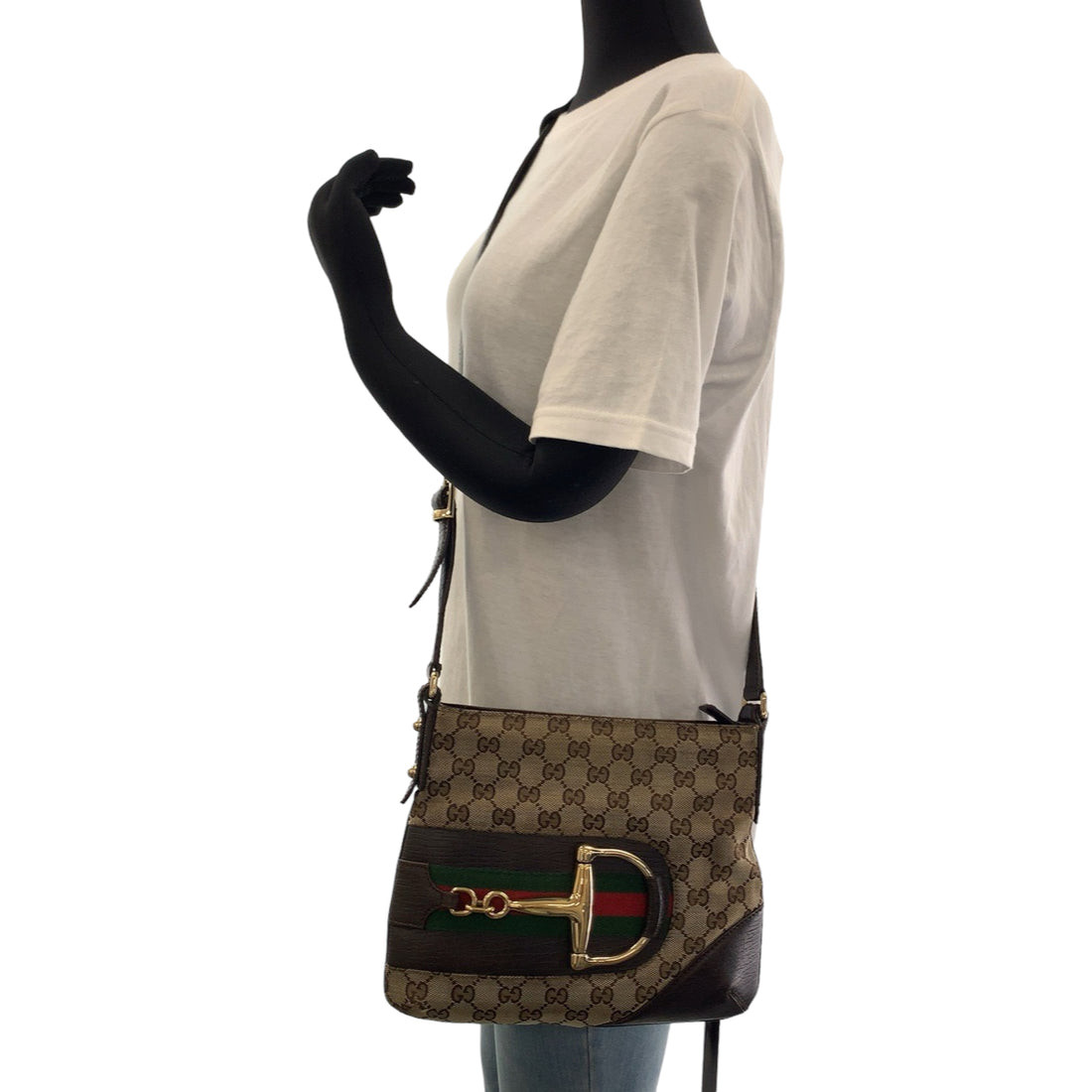 Gucci GG Canvas Horsebit Shoulder Bag