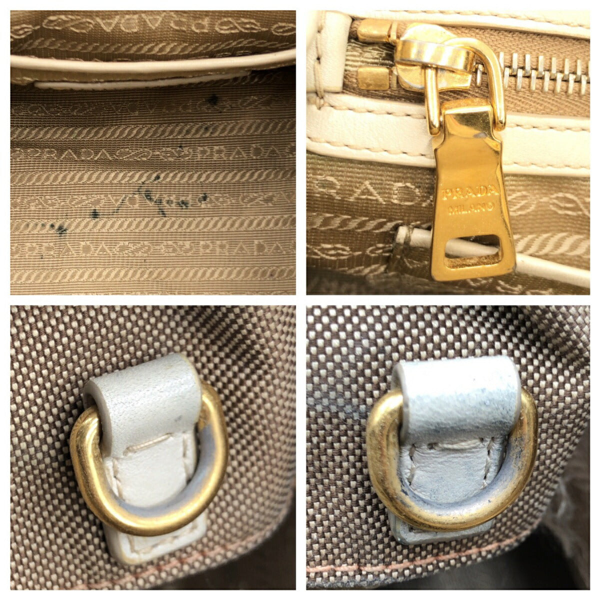 Prada Logo Jacquard Canvas Tote Bag