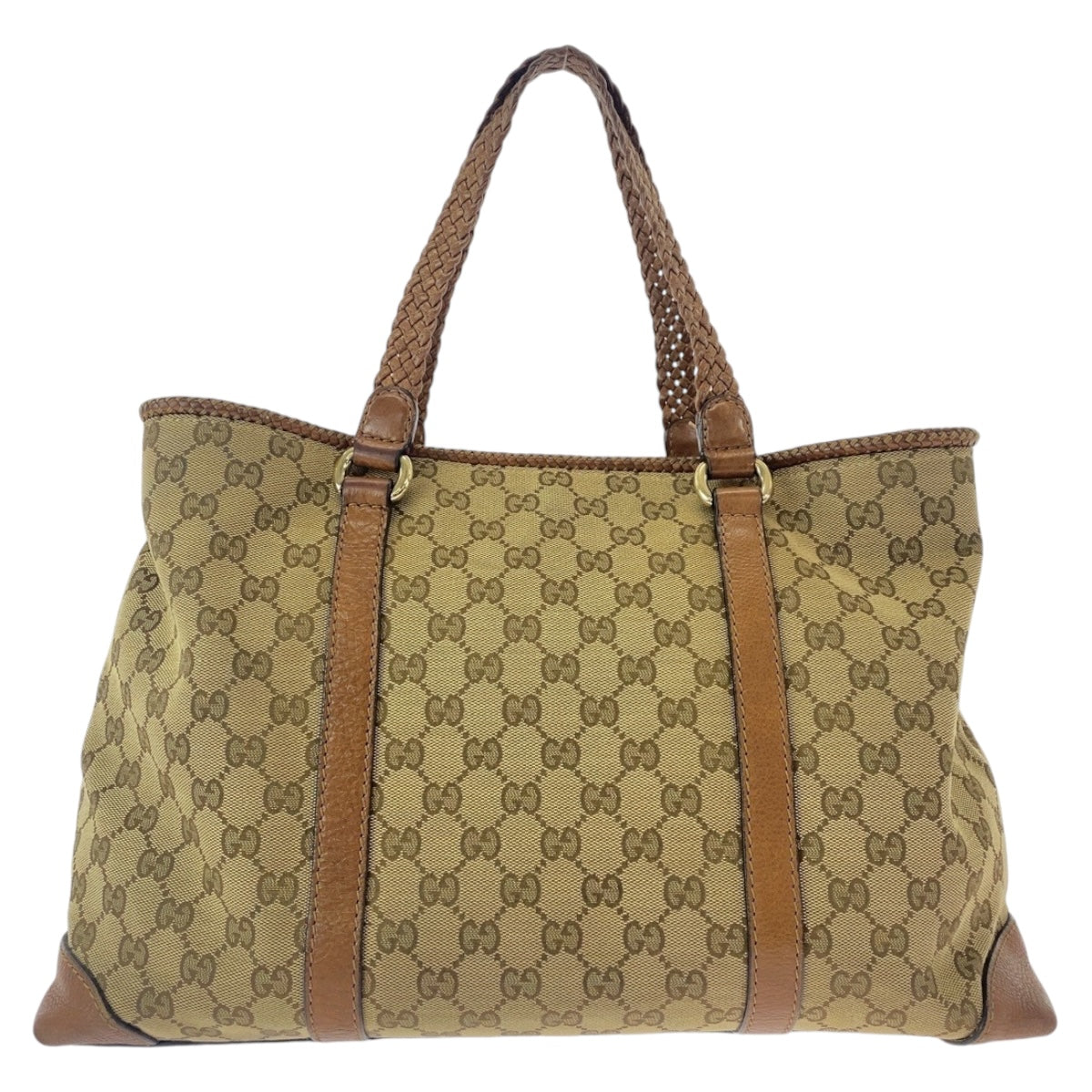 Gucci GG Canvas Leather Tassel Tote Bag