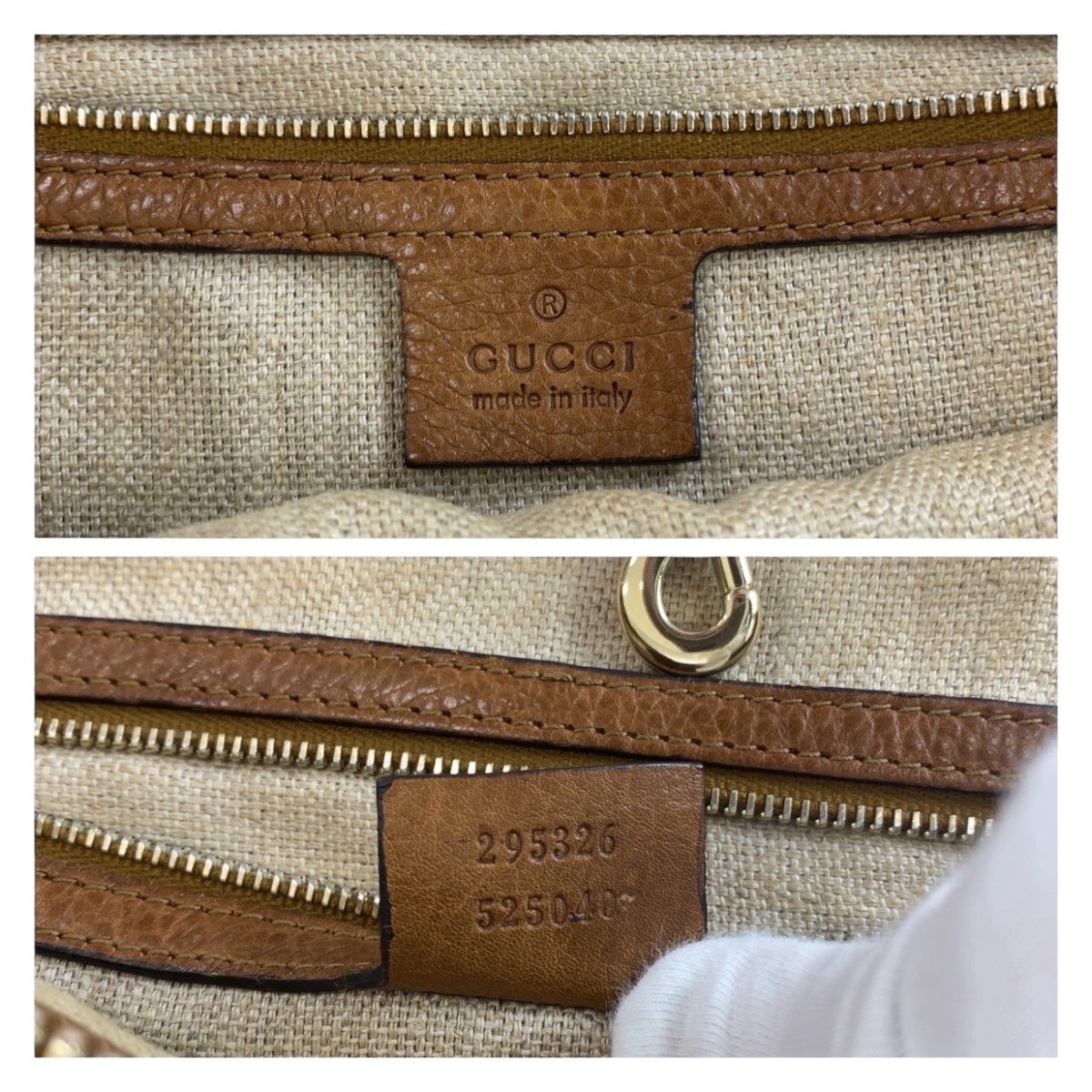 Gucci GG Canvas Leather Tassel Tote Bag