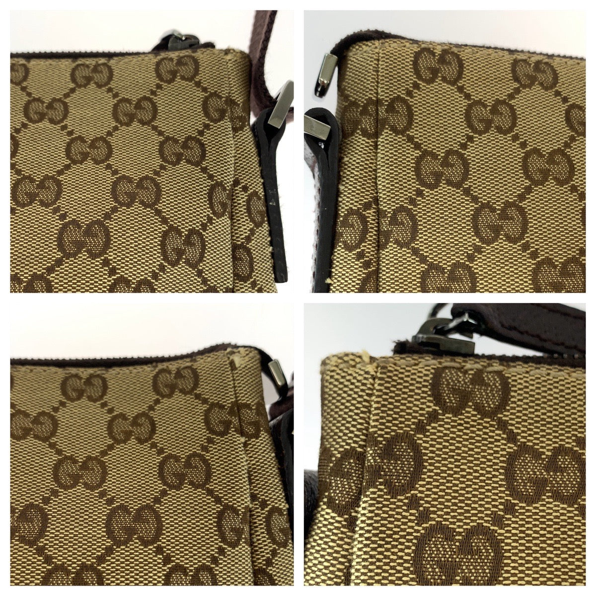 Gucci GG Canvas Shoulder Messenger Bag 114273 in Very Good Condition