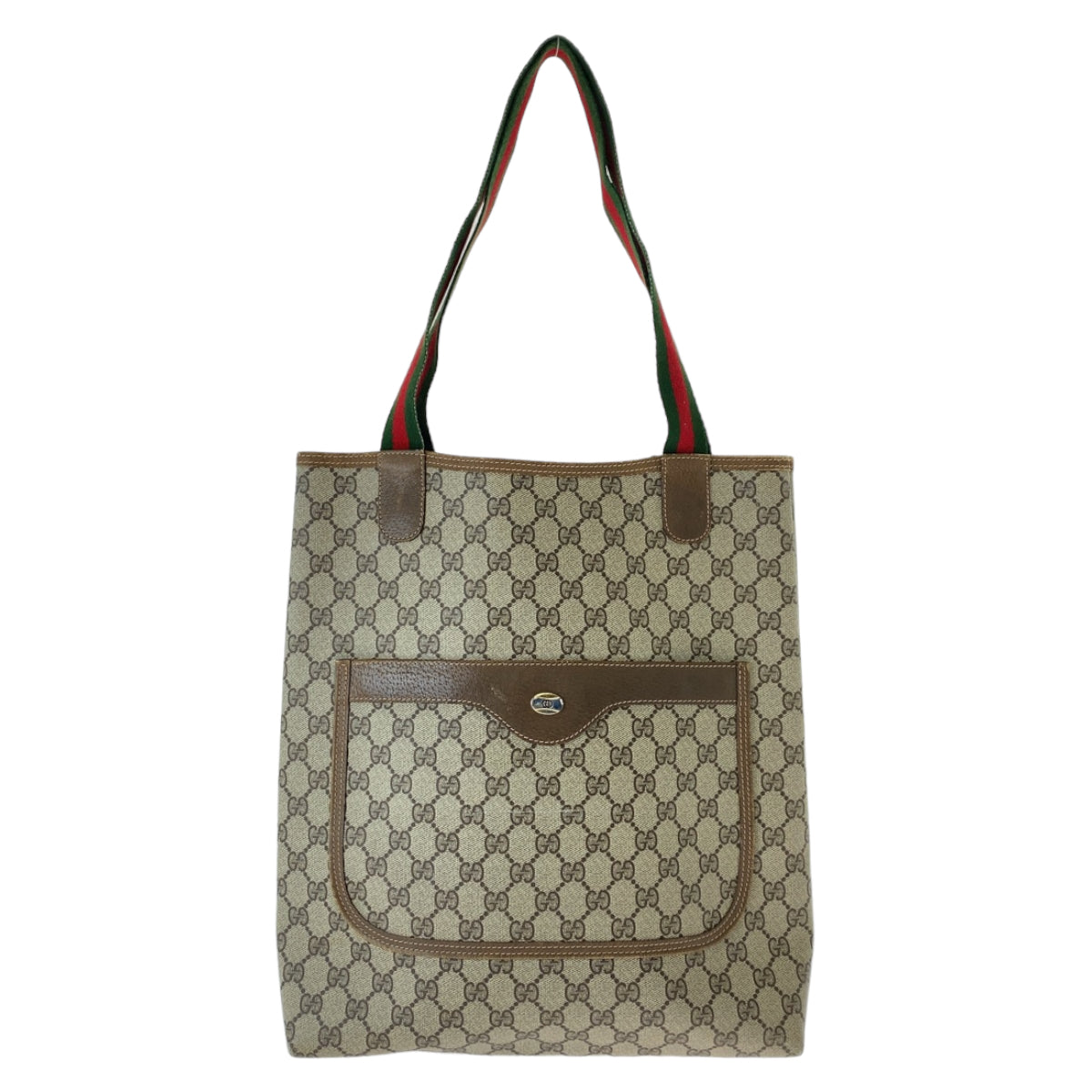 Gucci Vintage GG Supreme Canvas Leather Tote Bag