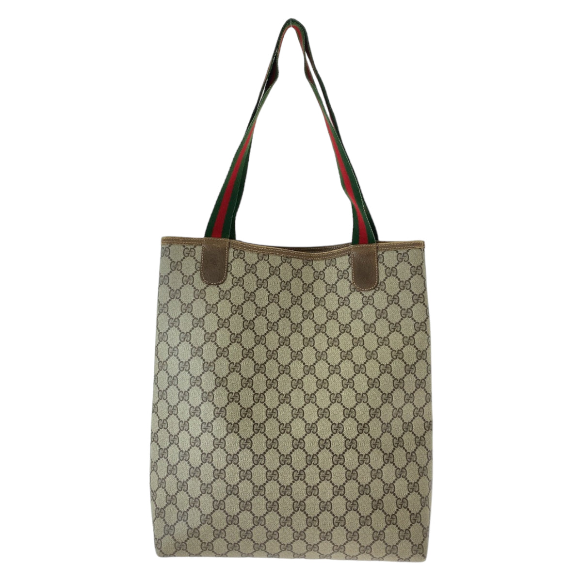 Gucci Vintage GG Supreme Canvas Leather Tote Bag