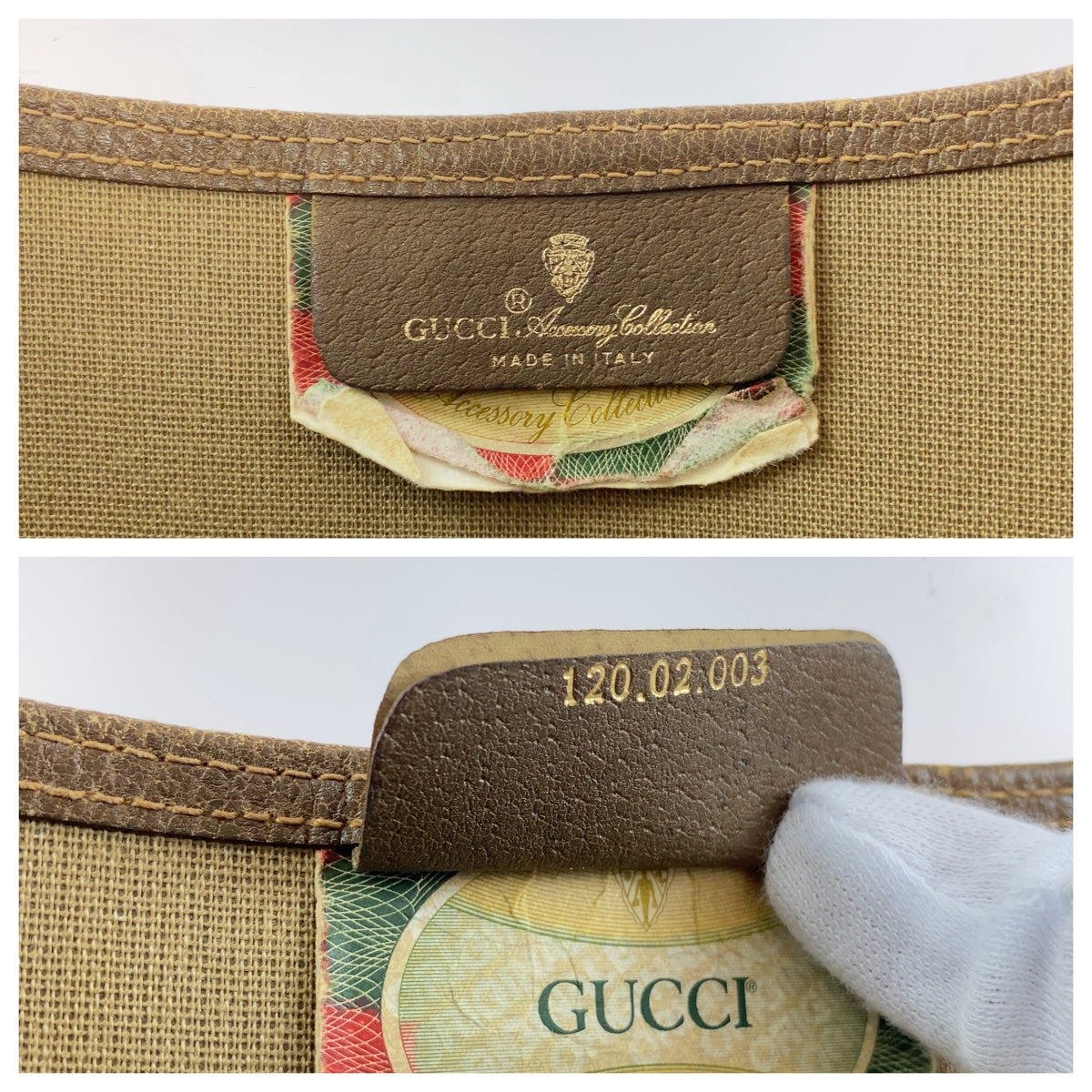 Gucci Vintage GG Supreme Canvas Leather Tote Bag