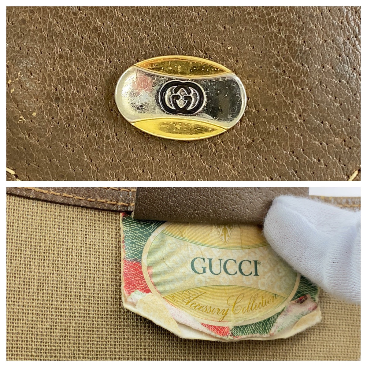 Gucci Vintage GG Supreme Canvas Leather Tote Bag