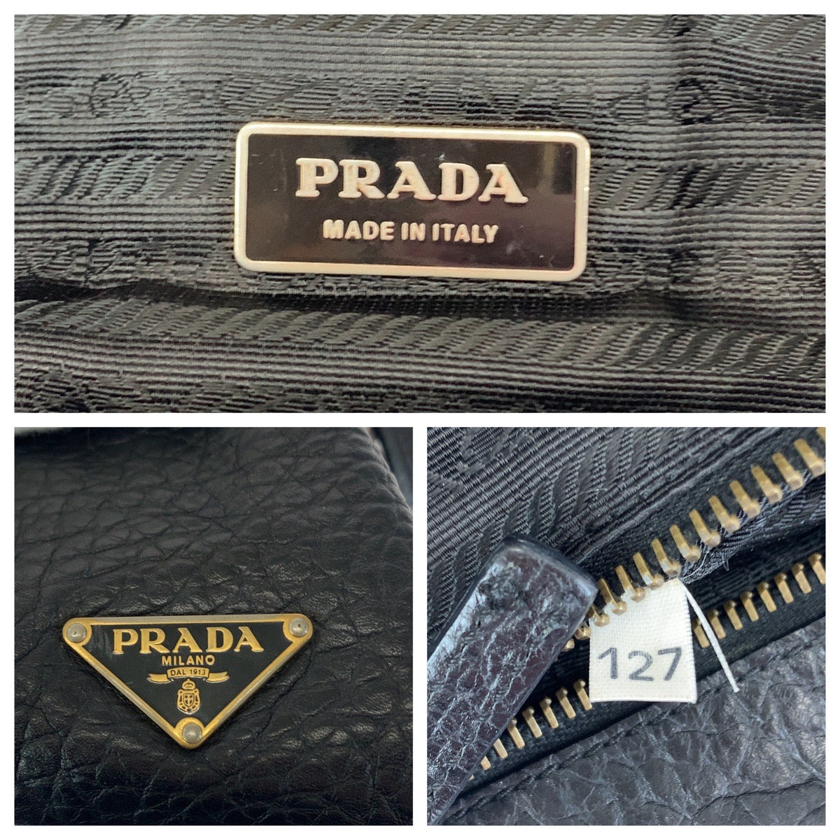 Prada Leather Clasp Shoulder Handbag BR1918