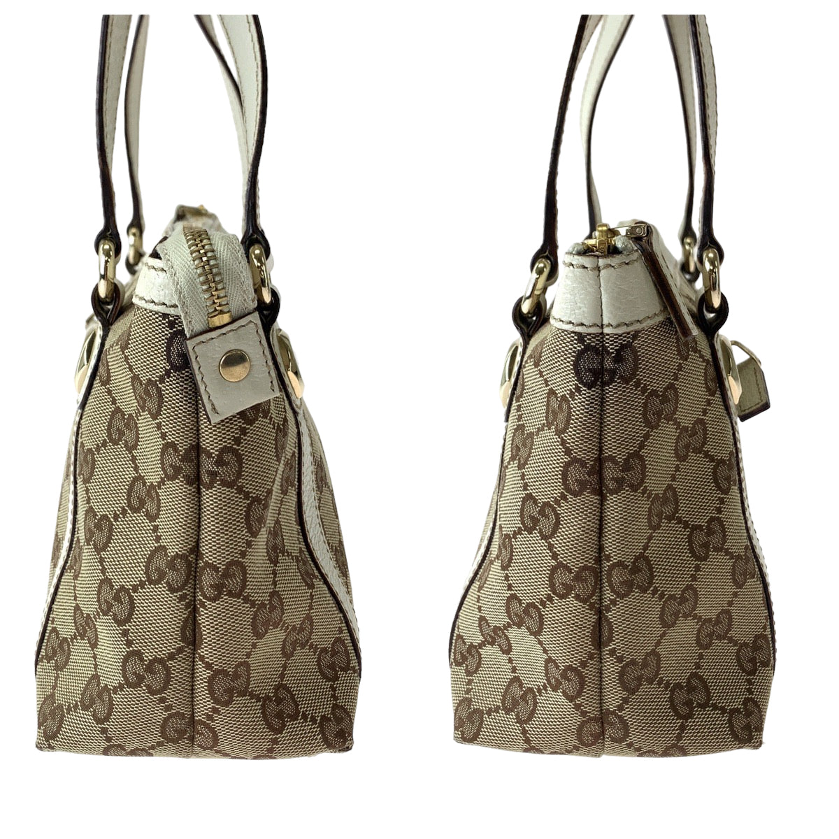 Gucci GG Canvas Leather Tote Bag