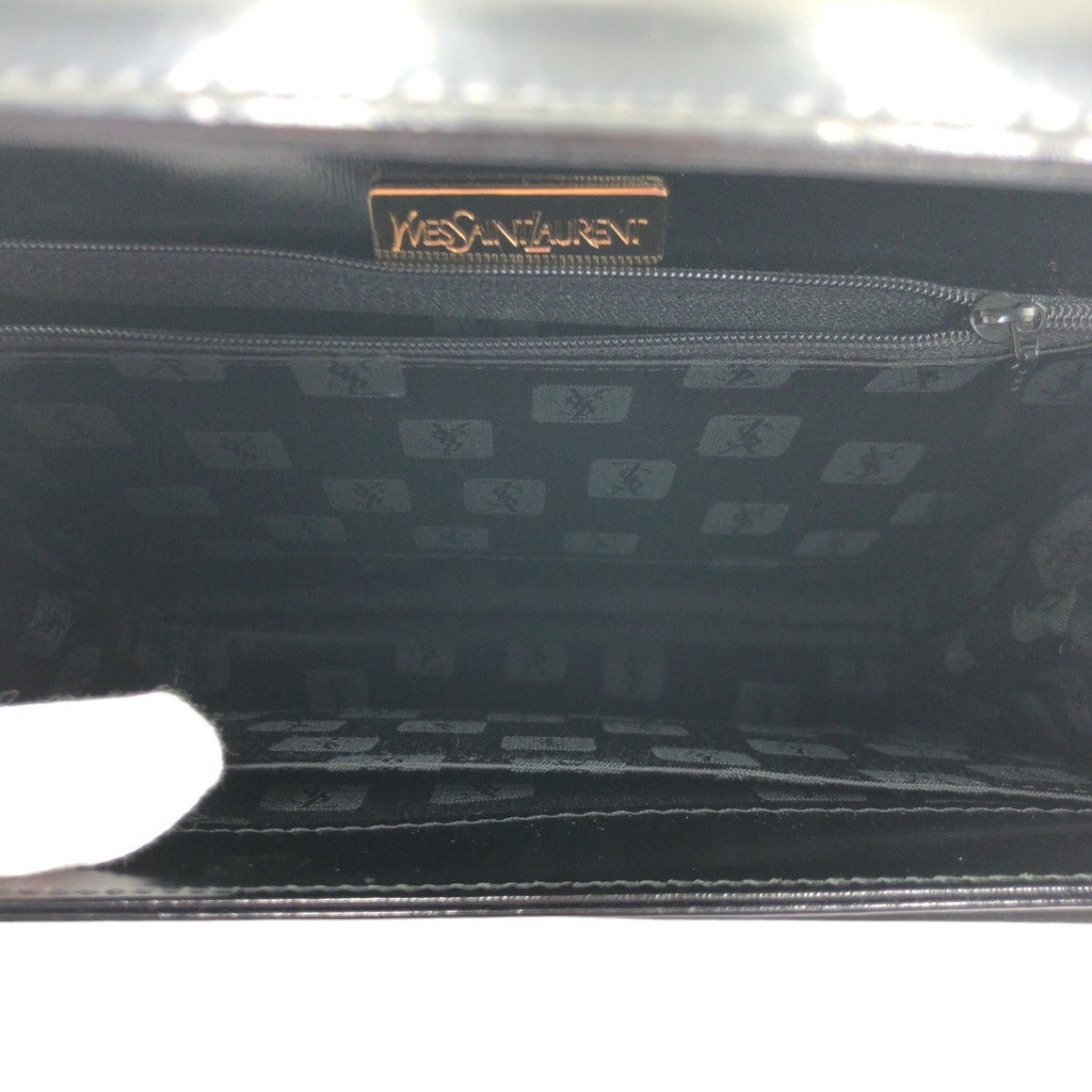 Yves Saint Laurent Vintage Black Enamel Handbag