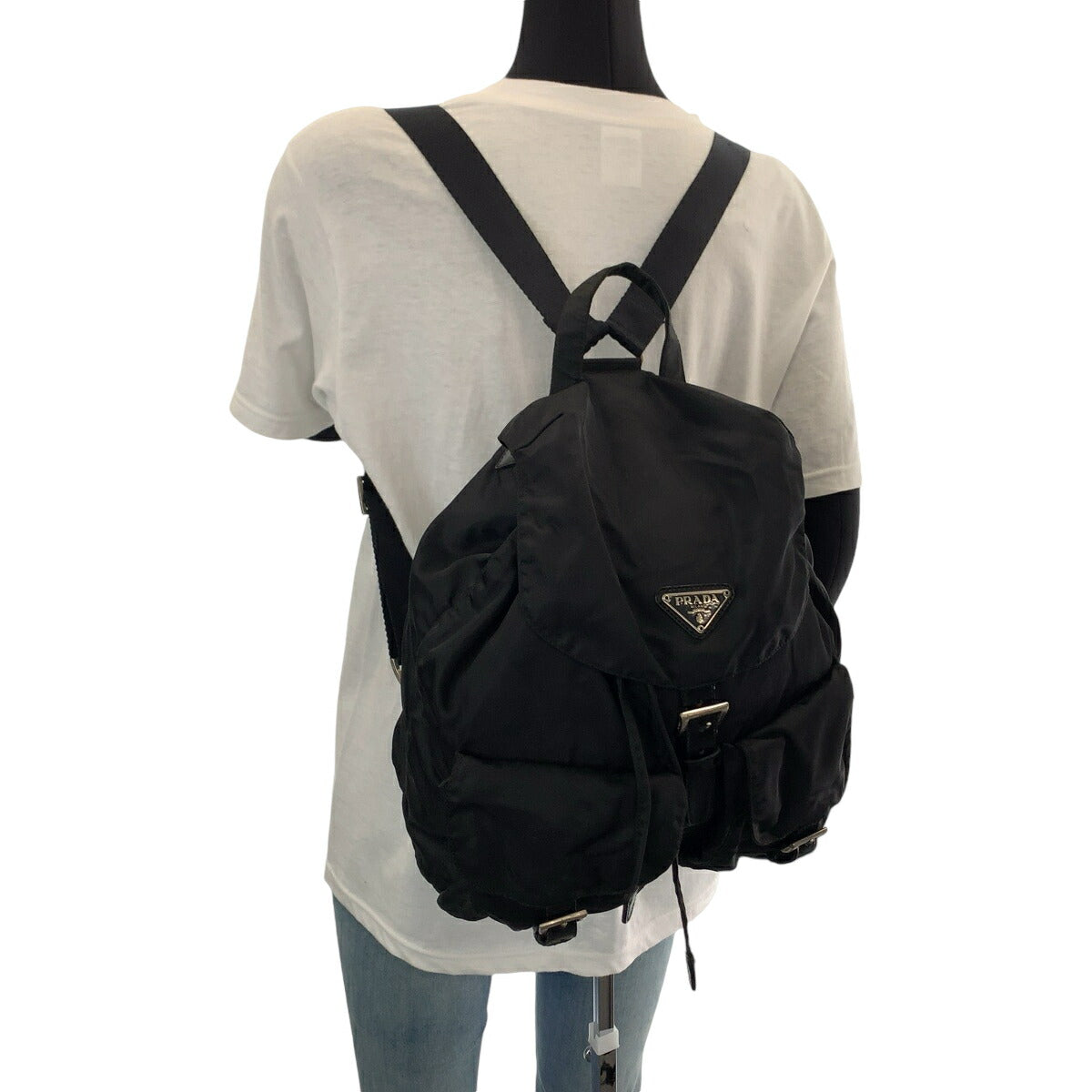 Prada Nylon Tessuto Logo Backpack