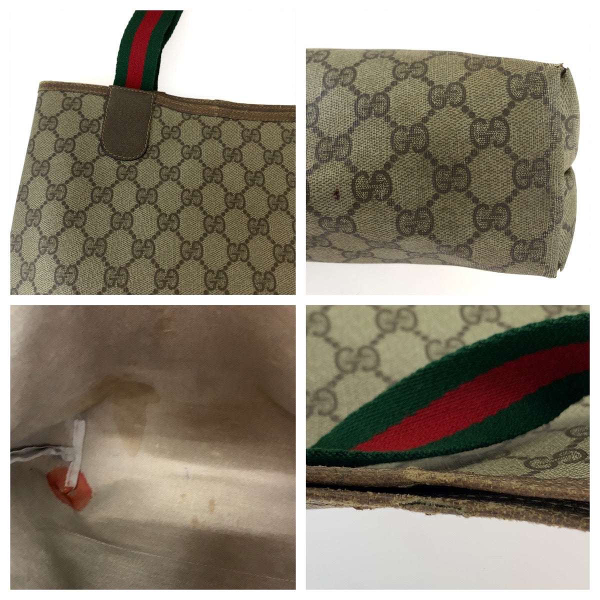 Gucci Vintage GG Supreme Canvas Tote Shoulder Bag in Very Good Condition