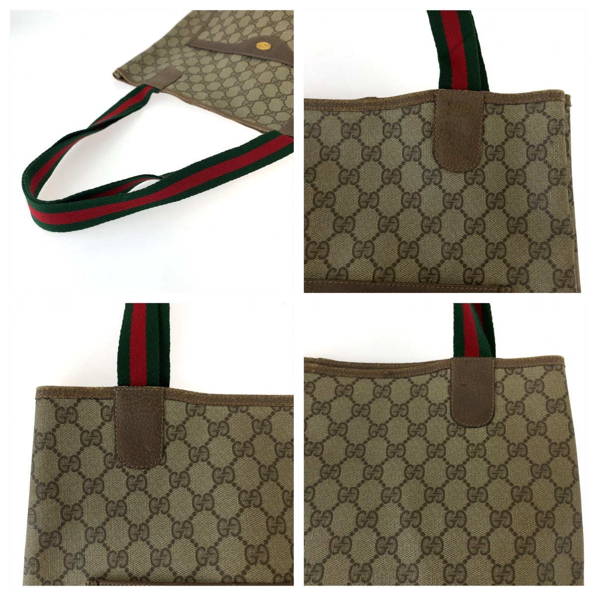 Gucci Vintage GG Supreme Canvas Tote Shoulder Bag in Very Good Condition