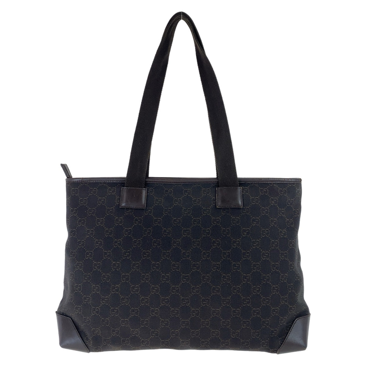 Gucci Brown GG Canvas Leather Tote Shoulder Bag