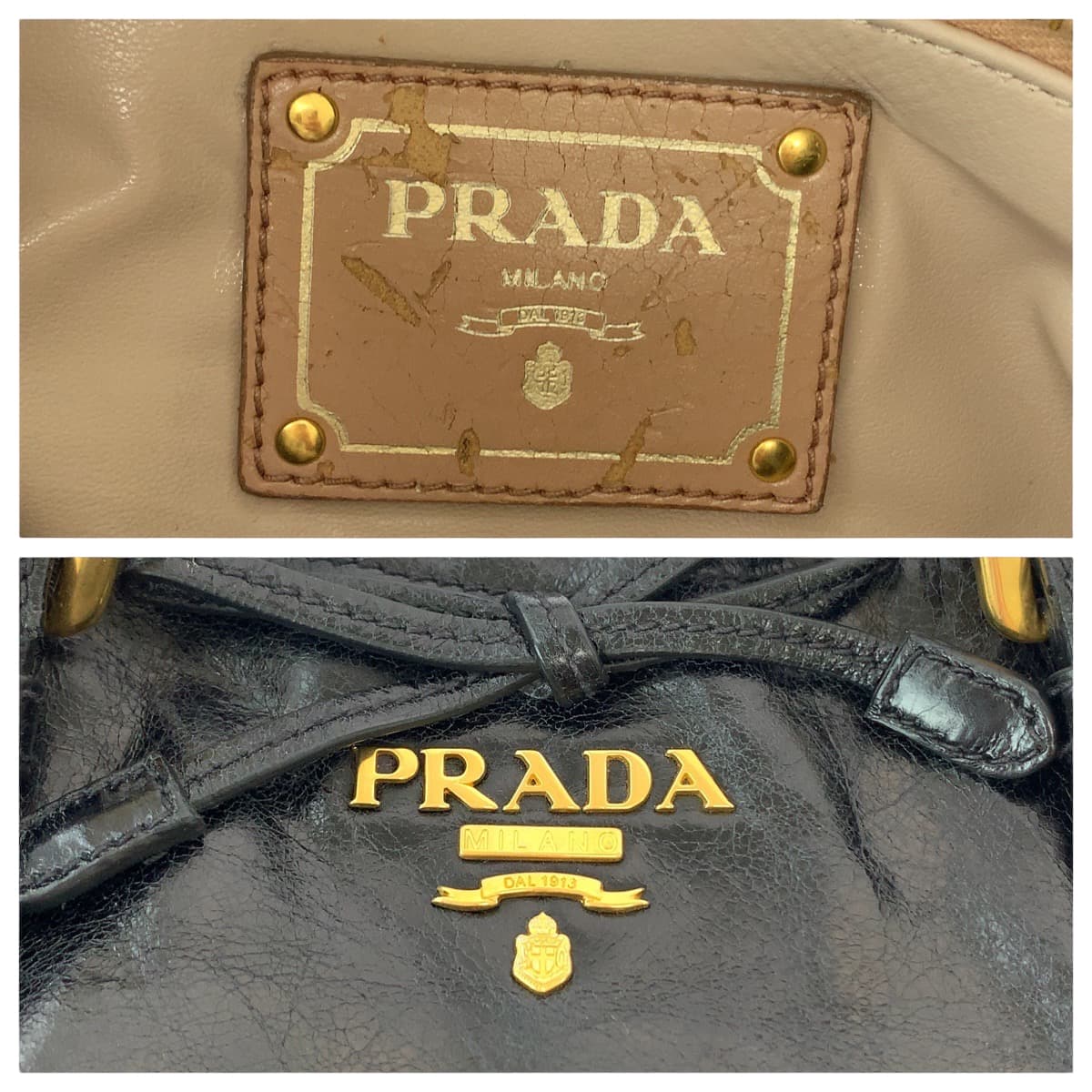 Prada Vitello Shine Ribbon Leather Tote Bag