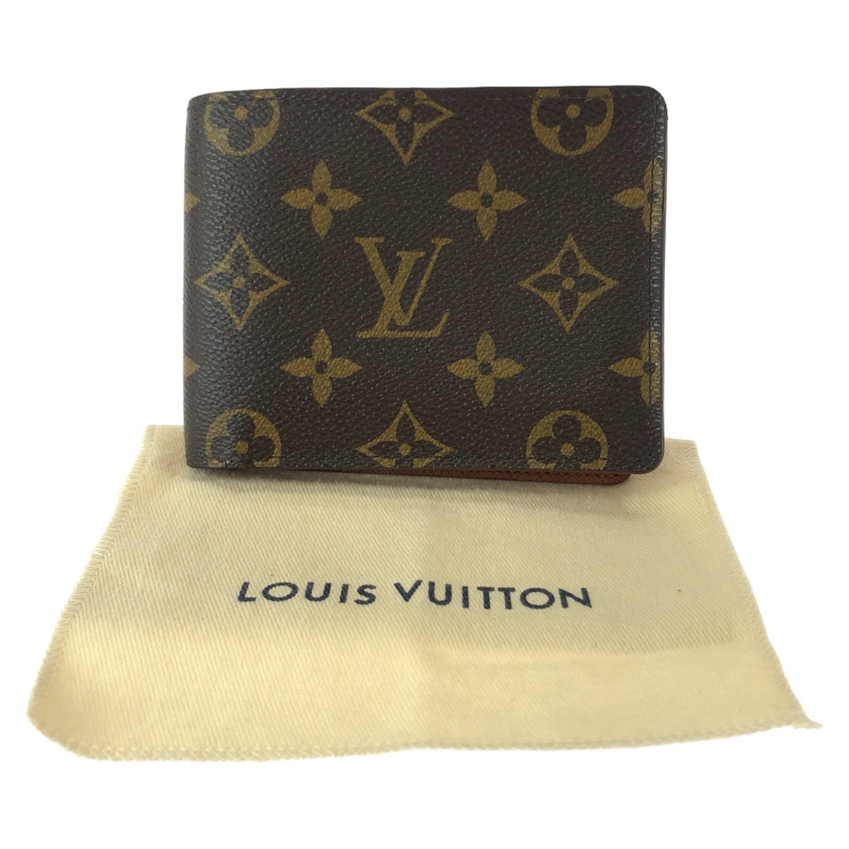 Louis Vuitton Monogram Portefeuille Multiple Brown PVC Wallet M60895 in Very Good Condition