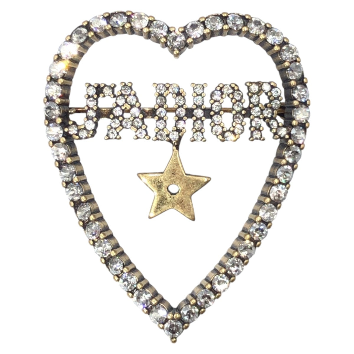 Dior J'ADIOR Rhinestone Gold Metal Brooch